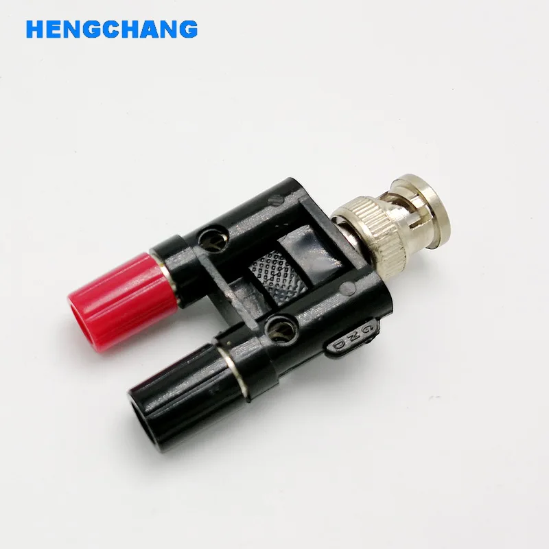 1PCS BNC Female to dual Twin Banana plug male Coaxial connector for oscilloscope