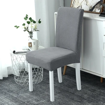 

Solid Color Chair Cover Spandex Fleece Thick Stretch Elastic Slipcovers Chair Cover For Dining Room Wedding Banquet