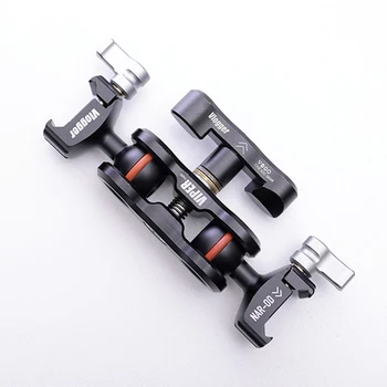 

Aluminum Double Ball Head Cold Shoe Mount Adapter Magic Arm 1/4" Screw for Smartphone LCD Monitor DV Video Light DSLR SLR Camera