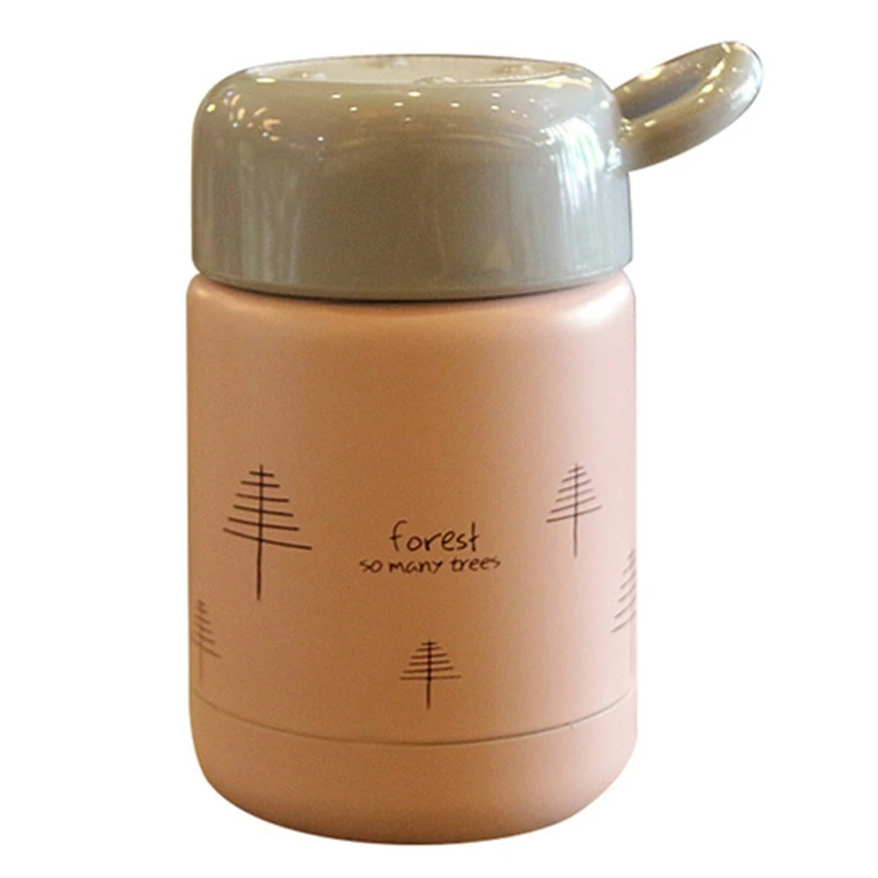 300Ml Vacuum Cup Stainless Steel Student Portable Lunch Female Kitchen Soup Food Bottle Mini Cartoon Container Lunch Box Cute