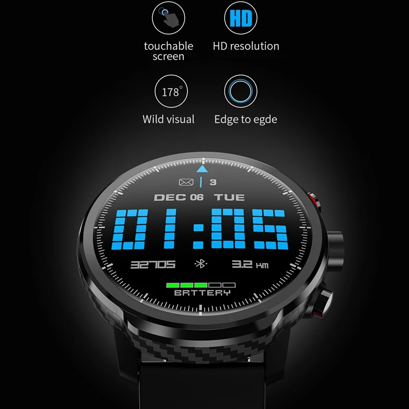 L6 Smart Watch Waterproof Android Smart Watch Bluetooth Fitness Tracker Wristband Heart Rate Swimming Ip68 Call Reminder Gray