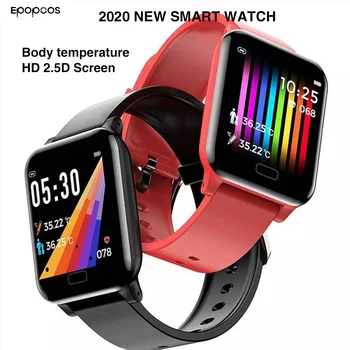 

Body temperature HD 2.5D Smart watch 1.3 inch heart rate blood pressure for men women Android IOS smart watch 2020