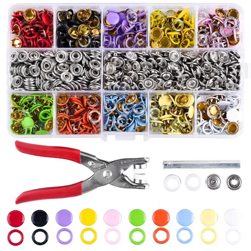 

Hot Sold 10 Colors Five-claw Button Snap Fasteners Metal Sewing Buttons for Installing Clothes Bag Hollow/Solid Prong Press Stud