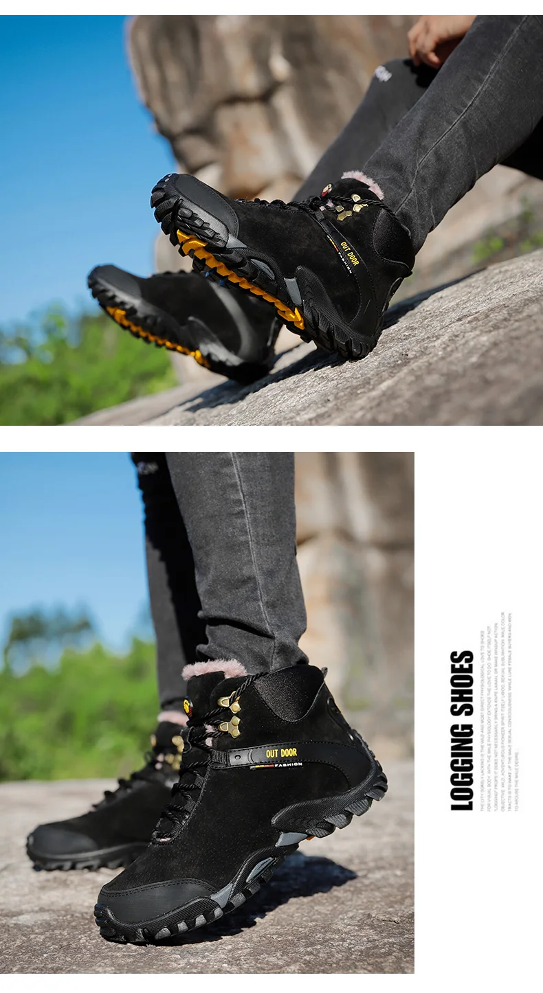 Diwaniy мужские походные ботинки противоскользящие меховые уличные кроссовки Мужская зимняя спортивная обувь высокие водонепроницаемые Тактические Военная обувь 45 46