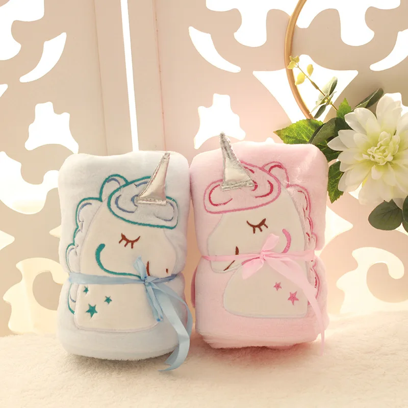 Cute unicorn Pegasus roll blanket pink cartoon children single folding air conditioning car office Soft Breathable gift | Дом и сад