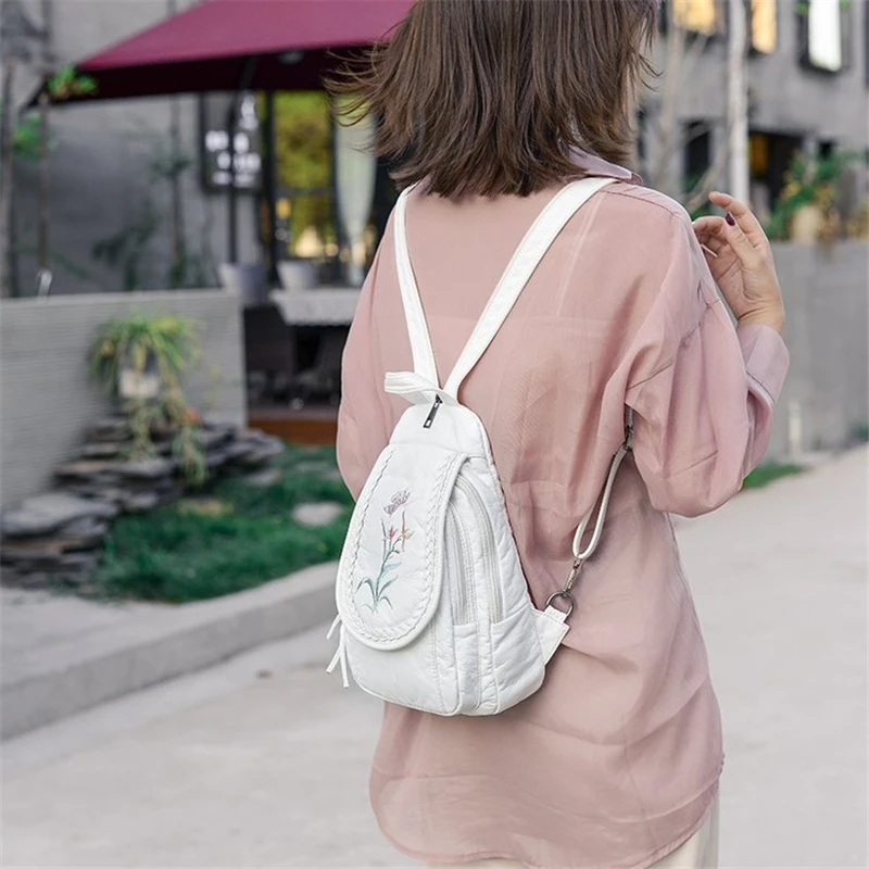 Новинка женский рюкзак с вышивкой орхидеи повседневный 3 в 1 для девочек