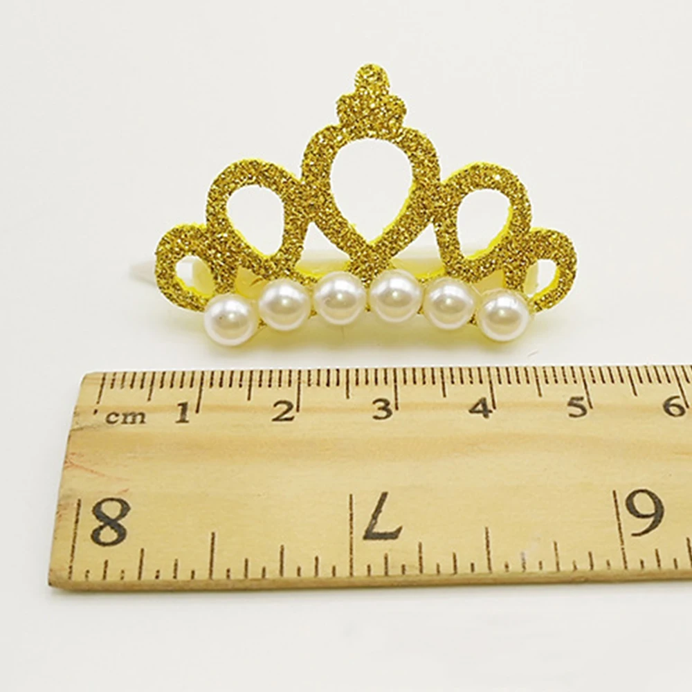 Pet cat dog crown artificial pearl hairpin hair accessories pet party dress up supplies