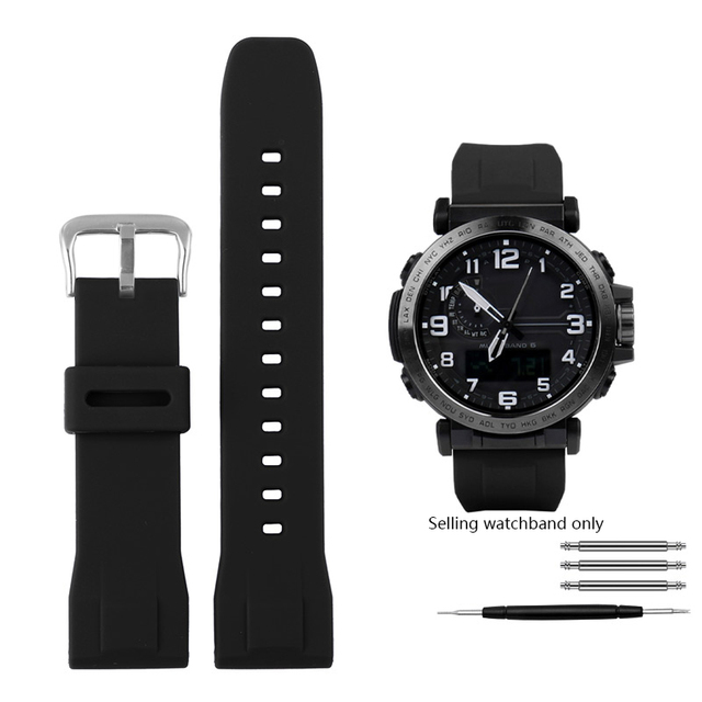 Black Rubber Watch Strap for Casio PRG-600/600Y PRG-650/650Y Wachband PRW-6600 GA 2000 Uhrenarmband Waterproof Bracelet