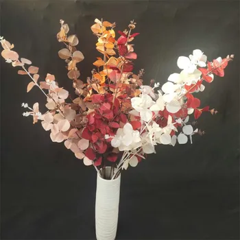 

7Pcs Fake Long Stem Eucalyptus Heart Grass (9 stems/piece) 35.43" Simulation Autumn Greenery for Wedding Home Artificial Plants