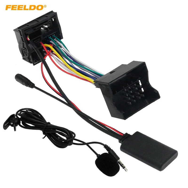 

FEELDO Car Bluetooth Module AUX-in Audio MP3 Music Adapter For Fiesta Mondeo MK3 Focus MK2 Stereo Wire Harness With Micphone