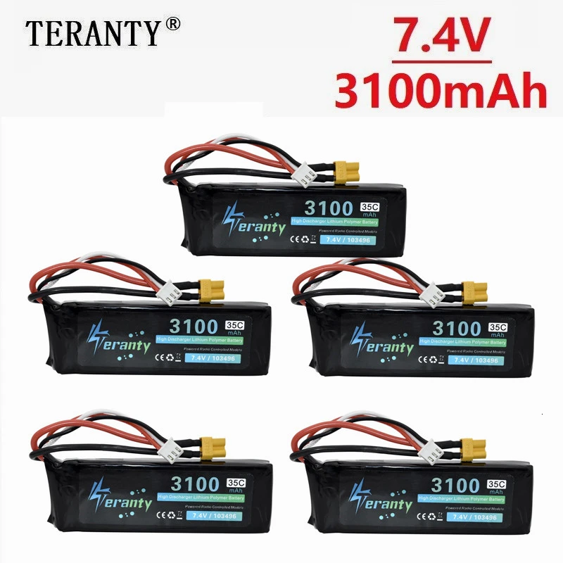 Обновленная батарея Lipo 7 4 В 3100 мАч 35c для MJX Bugs 3 B3 запасные части радиоуправляемого