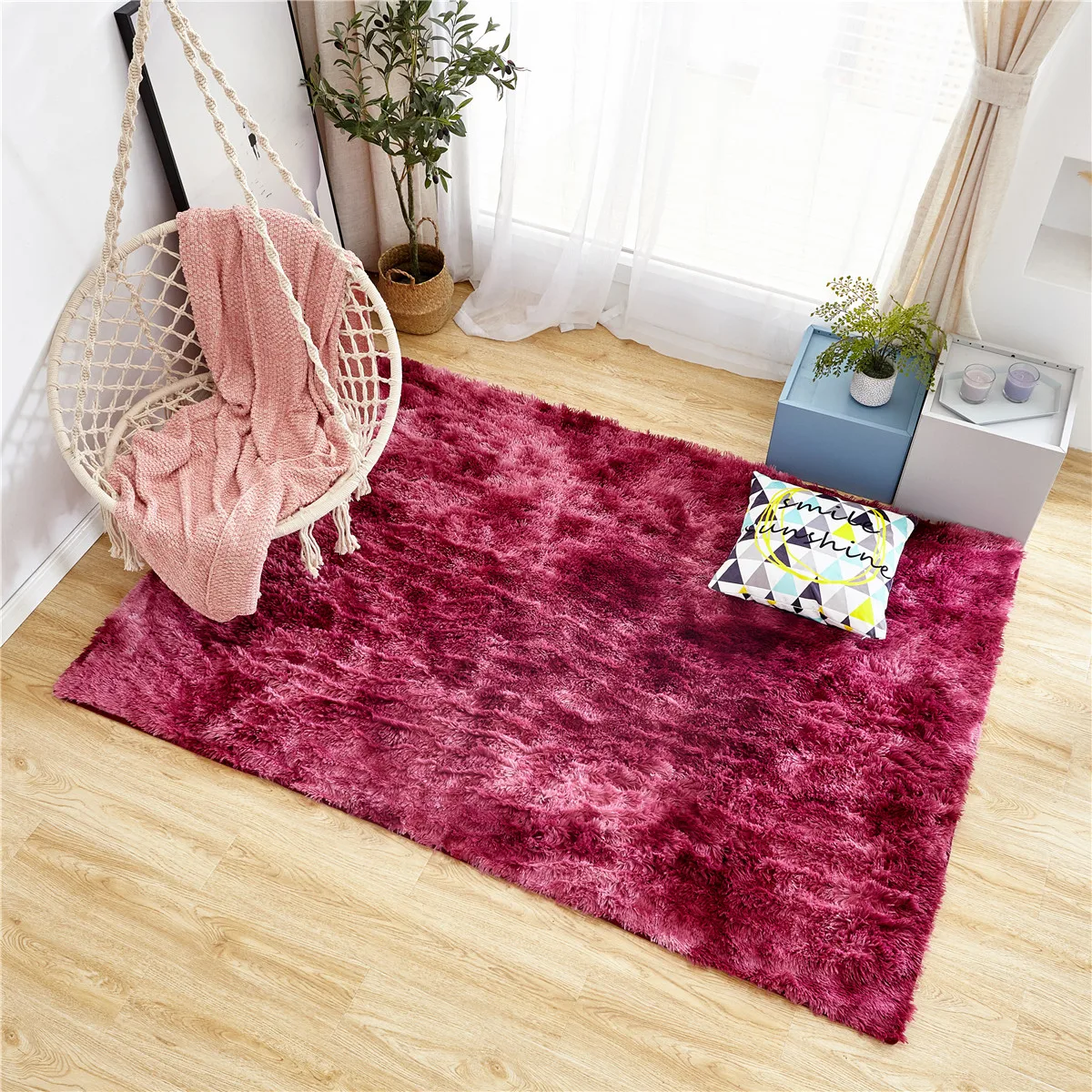 

Nordic living room carpet coffee table mat modern minimalist plush thickening bedroom rug thickening encryption tie dyed carpet