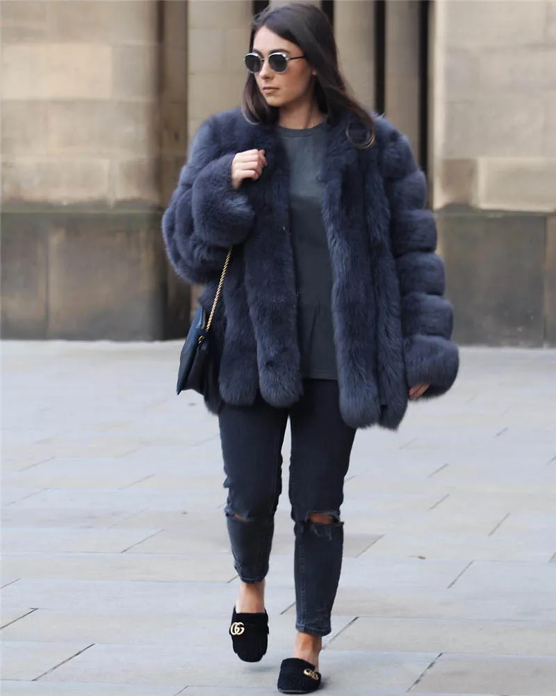 Female Winter Fur Coat Women Clothes High Quality Faux Fox Fur Overcoat  2020 New Autumn Thicken Warm Long Coats