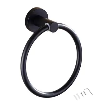 

Stainless Steel Wall Mounted Round Towel Ring Holder Rack Shelf Hanger Bathroom Accessories