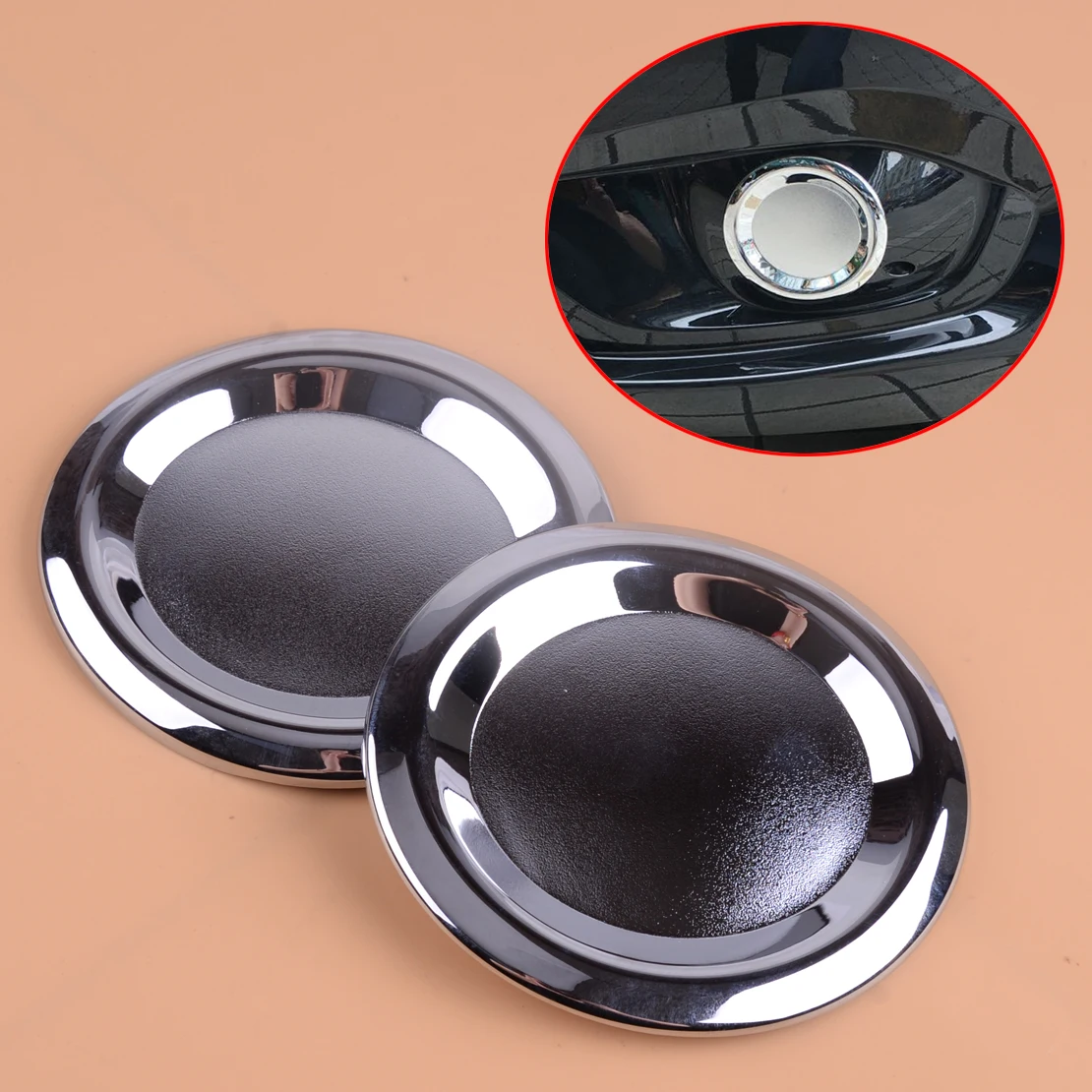 

beler 1 Pair Car Front Fog Light Lamp Cover Trim ABS Chrome Fit for Mercedes-Benz Vito W447 2014 2015 2016 2017 2018 2019