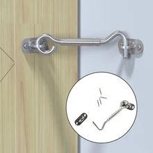 

Practical Black Stainless Steel Hook Lock Sliding Door Universal Buckle Lock Barn Hook Door Lock Household Supplies