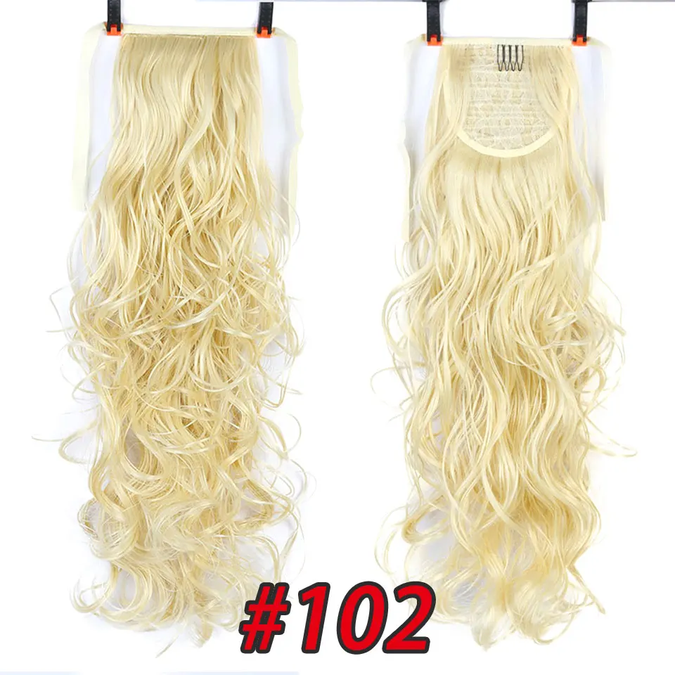 MSTN 22 ''длинные кудрявые волосы конский хвост волосы высокая термостойкие волосы хвост клип длинные волосы заколка для хвоста синтетические волосы - Цвет: M102