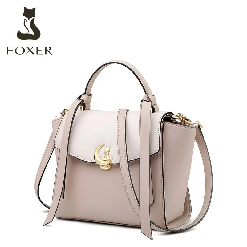 

Cow leather handbag 2019 new fashion contrast color wings package Fashion versatile shoulder bag handbag