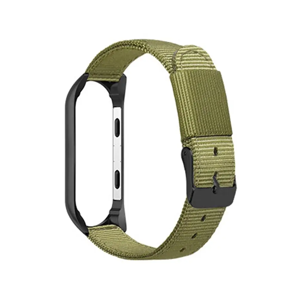 Army Green Для Xiao mi 3 mi Band 4 Универсальный спортивный предварительно mi um сменный Браслет из парусины нейлоновый ремешок с черной рамкой ремешок для часов - Цвет: Army Green