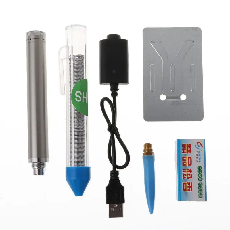 

5V 8W Electric Soldering Iron Kit Set Wireless USB Charging Mini Portable Welding Tools With Tin Wire Anti-Scalding Cap Rosin