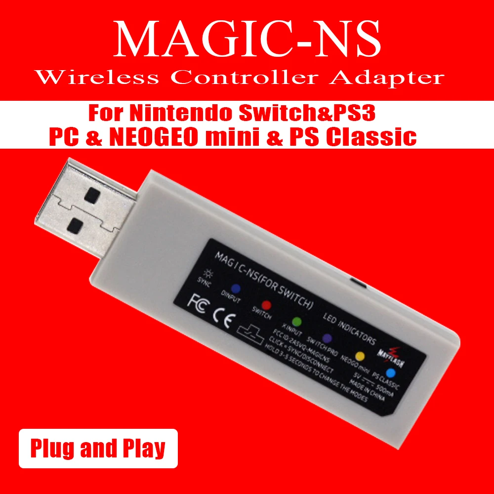 Адаптер беспроводного контроллера Magic NS для PS3 переходник с боевой палочкой Nintendo