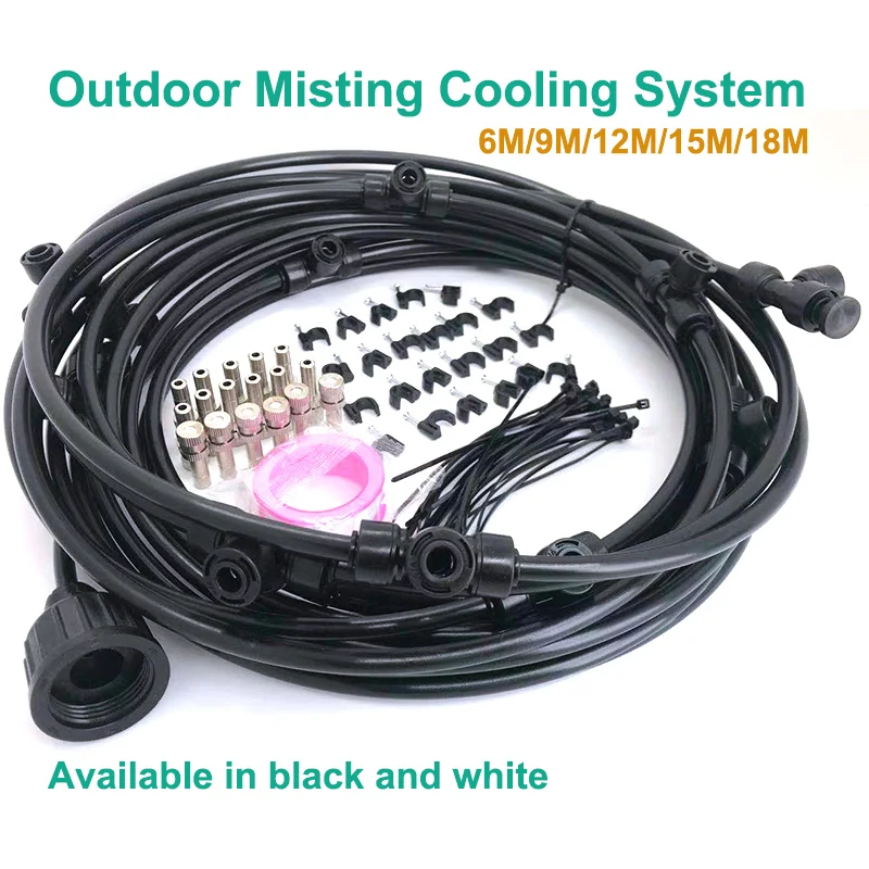 

HEMAN Free Shipping Outdoor Coolig Patio Misting System 6-18M Fan Cooler Water Mist Gardenhouse Spray Hot Fog Misting System