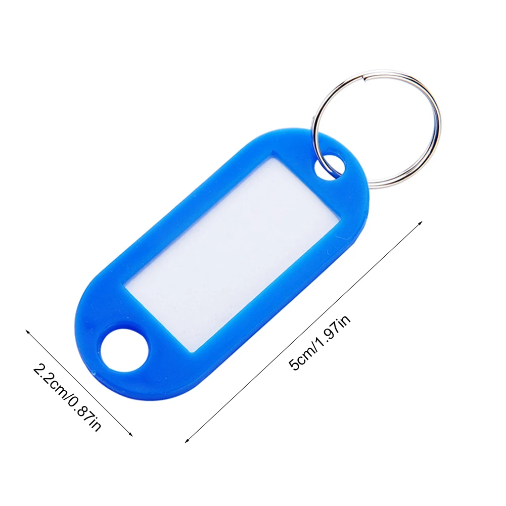 Quality 20/40Pcs/Lot Mix Color Plastic Keychain Key Tags ID Label Name Tags With Split Ring For Baggage Key Chains Rings