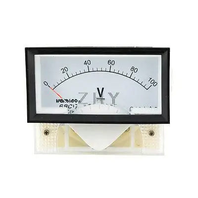 69C17 DC 0-100V Прямоугольник Аналоговый Вольт Панель метр