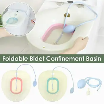 

Toilet Accessories Foldable Bidet Basin with Flusher Pregnancy Hemorrhoids Relief Bidet Postpartum Tub Flush Toilet Seat Cover