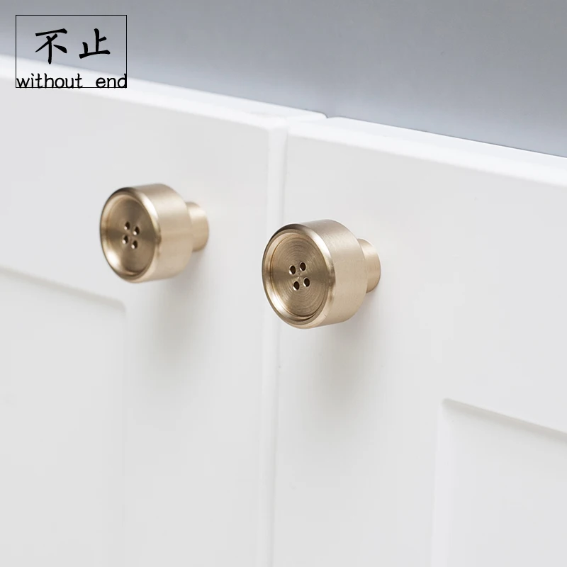 

LKL Brass Handle Nordic Simple Creative Designer Gold Pure Copper Drawer Cupboard Round Handle Cabinet Knob