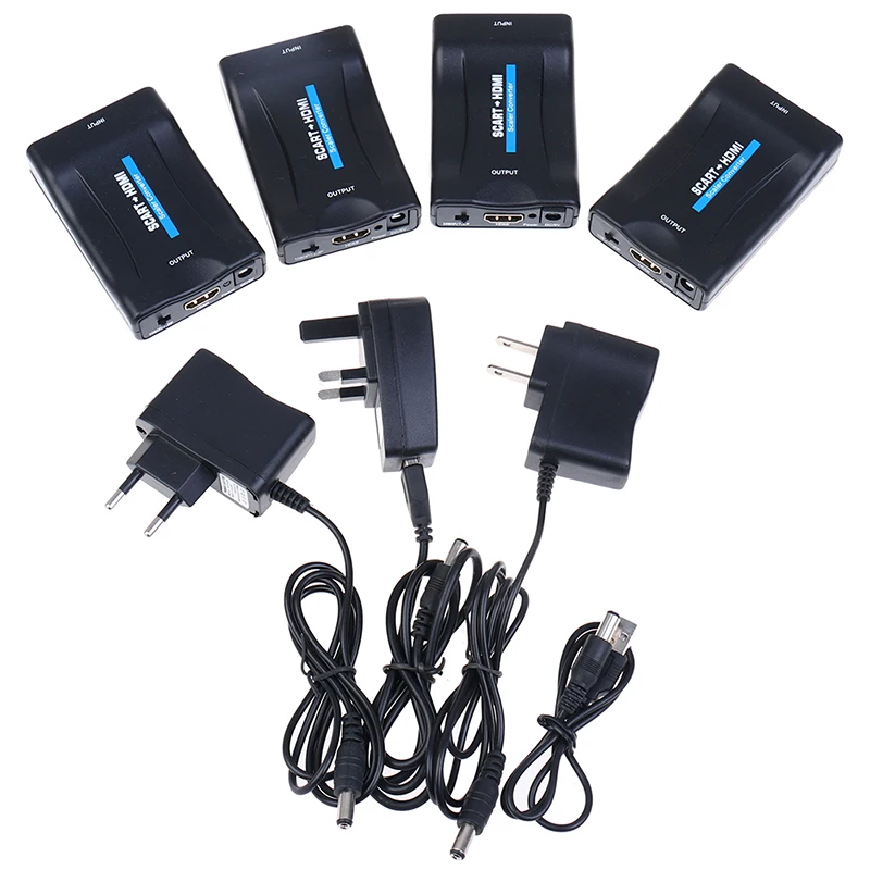 Convertidor de Scart a HDMI de 1080P, adaptador de vídeo exclusivo para