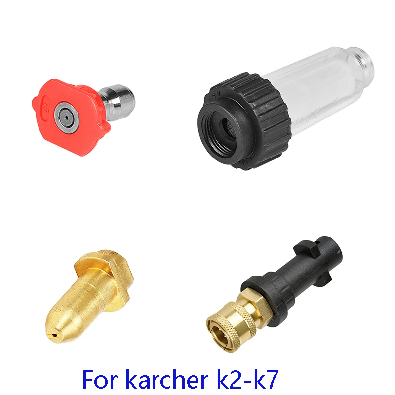 

Filter G 3/4" Fitting Compatible ,For KarcherK2K3K4K5K6K7 Series Pressure Washers,Brass Adapter NozzleGun-1/4 Inch QuickAdapter