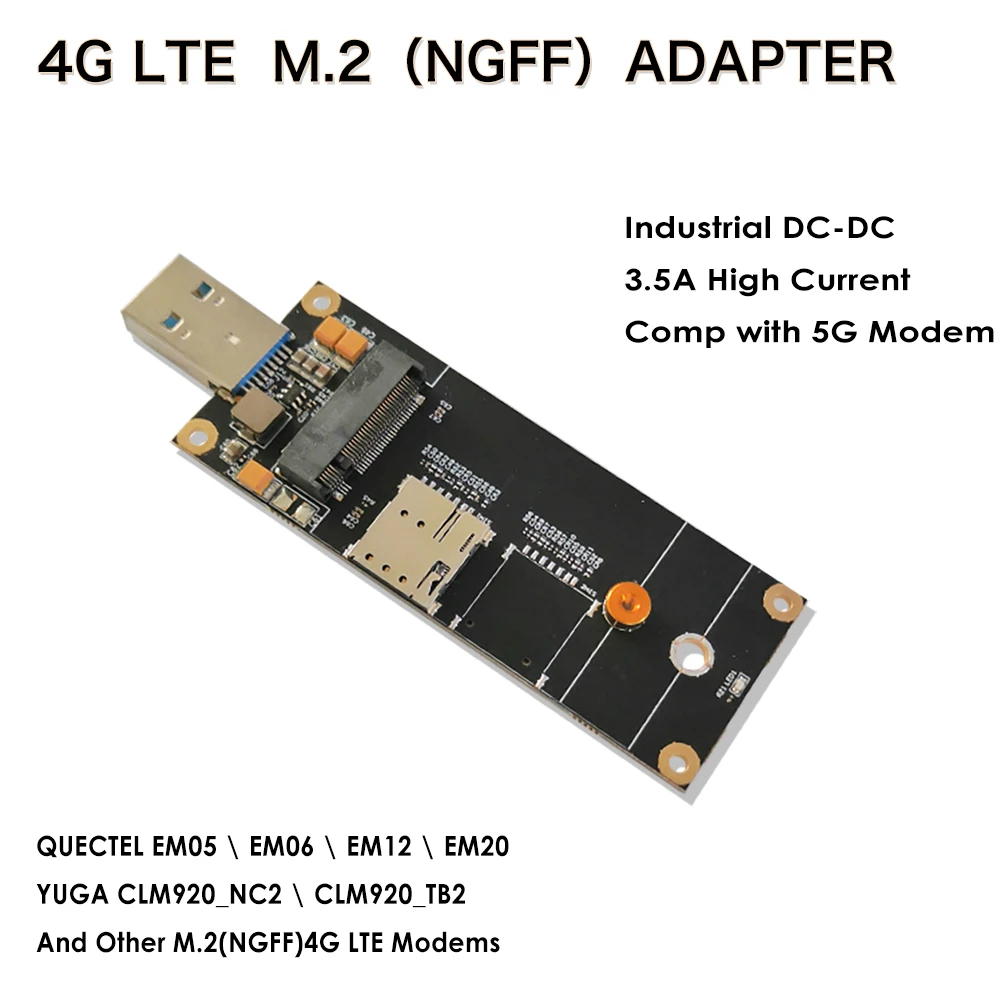 4G LTE Industrial M.2 (NGFF) к адаптеру USB3.0 с гнездом для NANO sim карты совместимым модулем таким