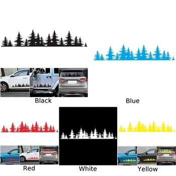 

100* 20cm Pine Tree Forest Car Body Window Graphic Sticker PVC Decal Decor Waterproof Long-lasting 5 Colors