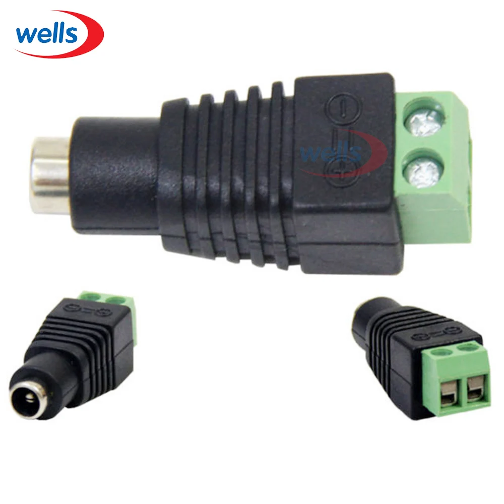 100X 5.5 x 2.1mm 12V //24V DC Female Power Connector Adapter Jack for CCTV Camera