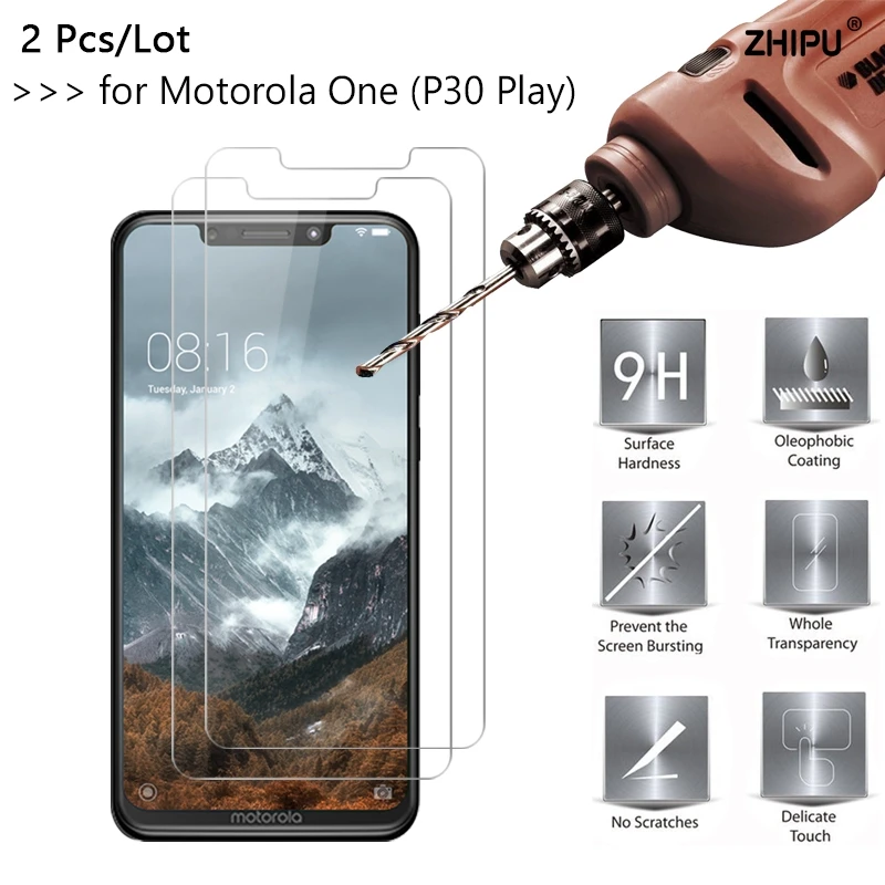 

2Pcs 2.5D 0.26mm 9H Tempered Glass For Motorola One (P30 Play) Screen Protector film For Motorola Moto P30 Play 5.9
