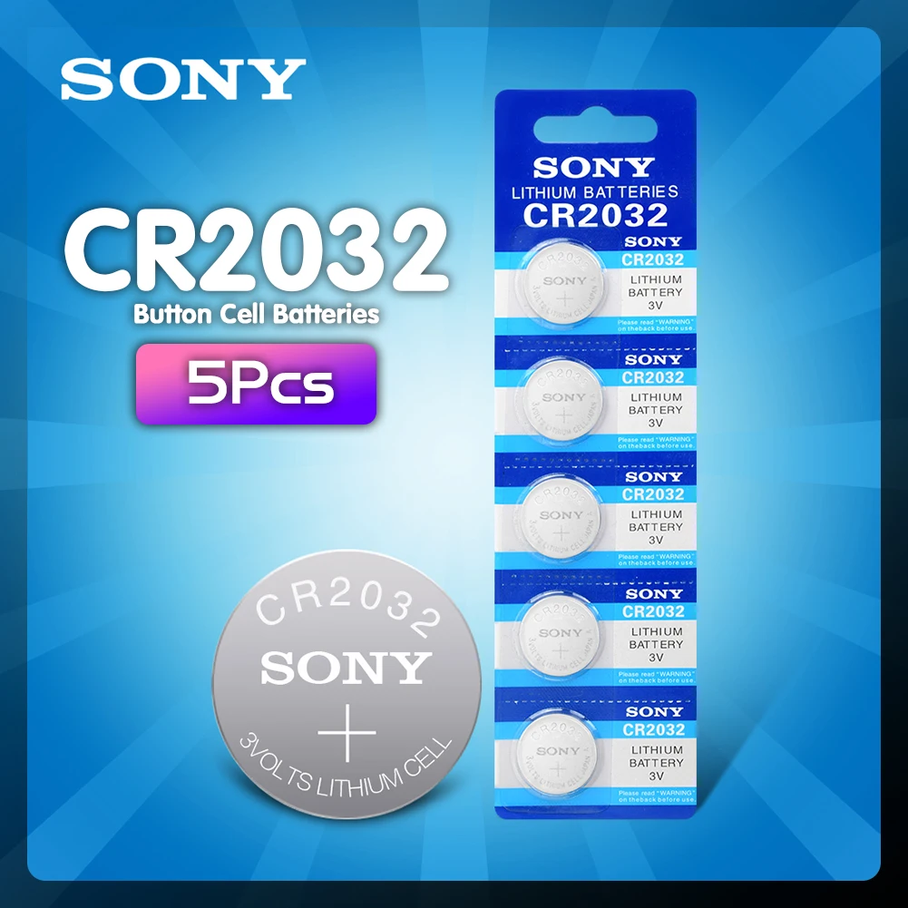 5Pcs For SONY CR2032 Lithium Button Batteries DL2032 ECR2032 BR2032 Coin Cell Battery 3V CR 2032 For Watch Electronic Remote