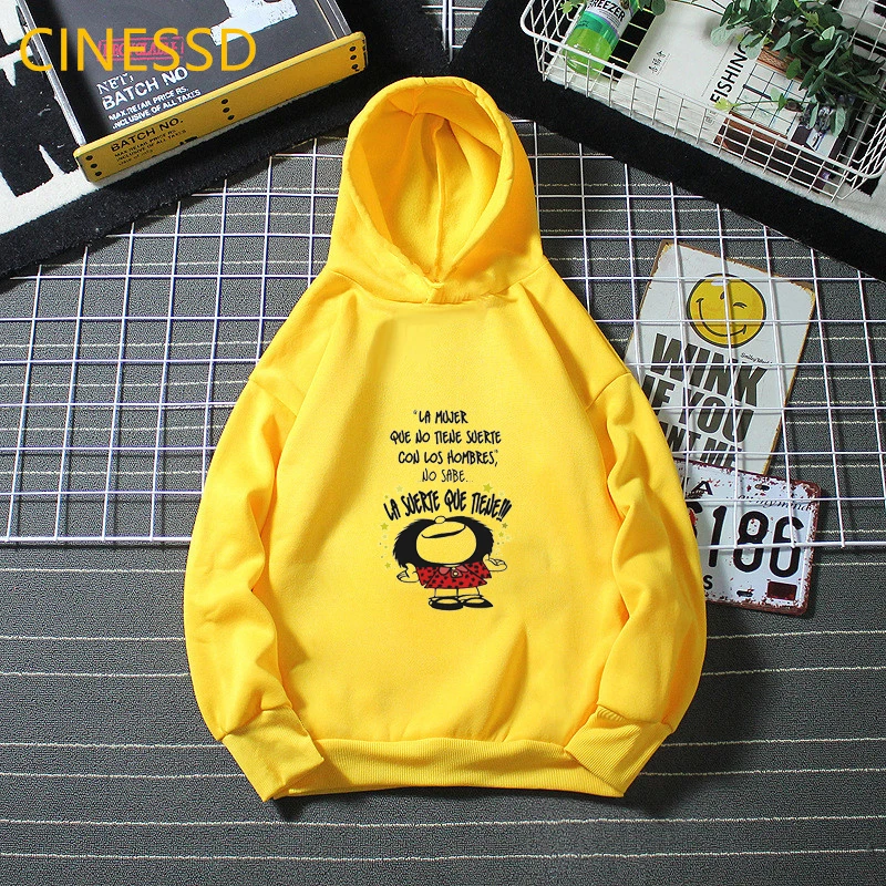 Mafalda Hoodie Children Harajuku Cute Funny Sweatshirt Winter 2020 Fashion Girls Clothes Unisex Tops Kids Teen Streetwear Fleece