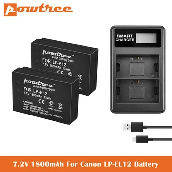 

LP-E12 Batteries+Dual Charger for Canon SX70 HS Rebel SL1 EOS-M EOS M2 EOS M10 EOS M50 EOS M100 EOS M200 Mirrorless Digital Came