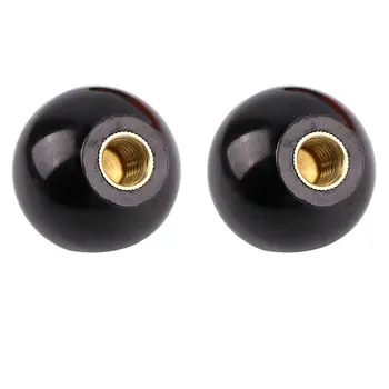 

5Pcs Round Black Durable Ball Bakelite Lever Knob Copper Insert for Machine Tool