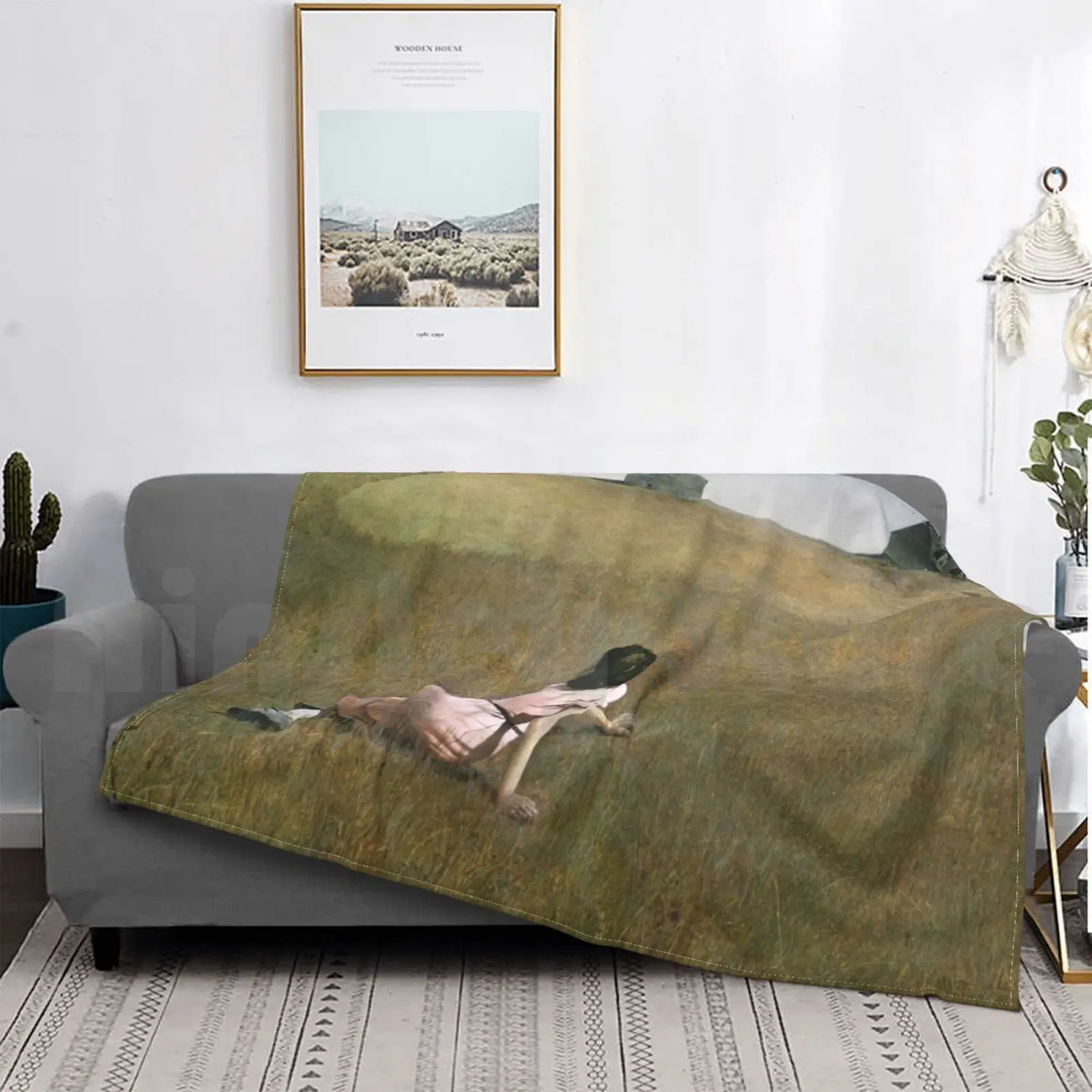 

Blanket Christina's World Andrew Wyeth Hat Popular Famous House Realism Realistic Style Tempera