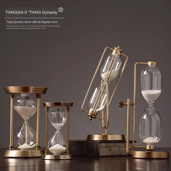 

Nordic creative metal hourglass light luxury decoration European office bookshelf study TV cabinet wine cabinet soft decoration