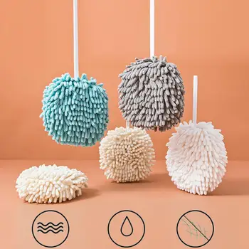 

Strong Water Absorbent Kitchen Cleaning Dry Chenille Cloth Rag Hand Towel Ball Kitchen Hanging Towel