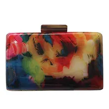 Женская вечерняя сумочка из акрила с красочным принтом, Женская мини сумка через плечо, Повседневная Сумочка Bolsa feminina J9