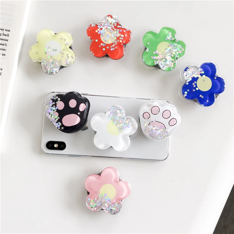 

TJHSZKL universal cute cartoon bear mobile phone holder telescopic mobile phone holder finger holder for all mobile phones