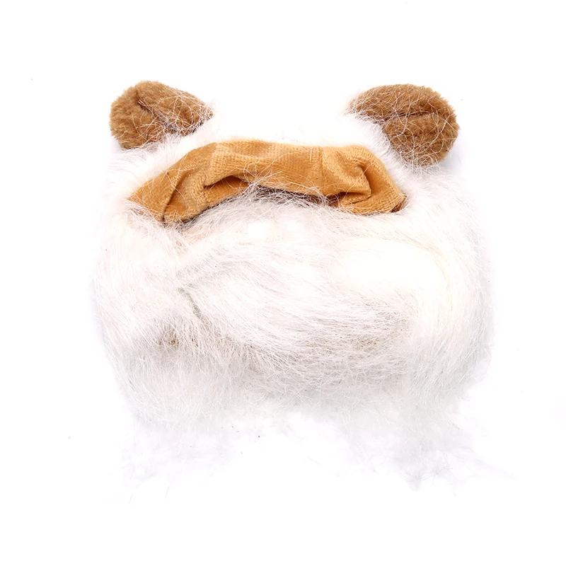 Funny Cute Pet Costume Cosplay Lion Mane Wig Cap Hat For Cat Halloween Xmas Clothes Fancy Dress With Ears Autumn Winter - Цвет: WT