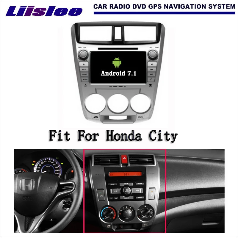 Liislee для Honda City Manual air Android 7 1 2G RAM ~ автомобильное радио Аудио Видео Мультимедиа DVD