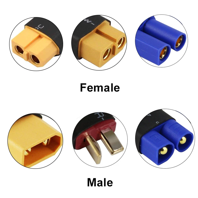 Amass-XT60-to-XT90-TRX-XT30U-EC3-EC5-4-0mm-banana-Female-to-Male-Converter-Adapter