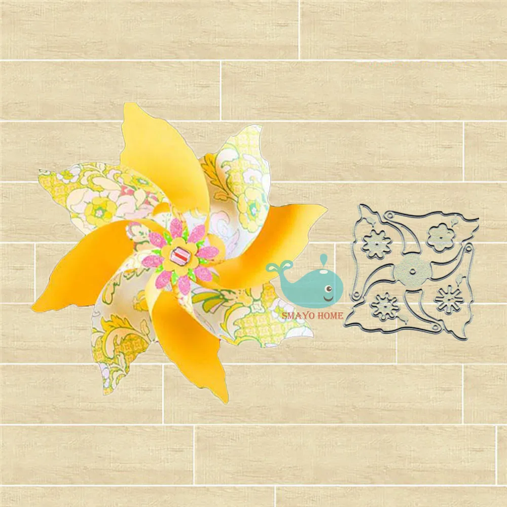 

Smayo home Origami windmill Metal Cutting Dies for Scrapbooking Album Paper DIY Card Decoration Embossing New Dies Cut 2019