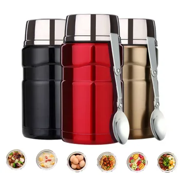 

700ml Thermos Lunch Box Food Thermos with Container 304 Stainless Steel Vacuum Flask Lunch Box Food Soup Thermocup with Spoon